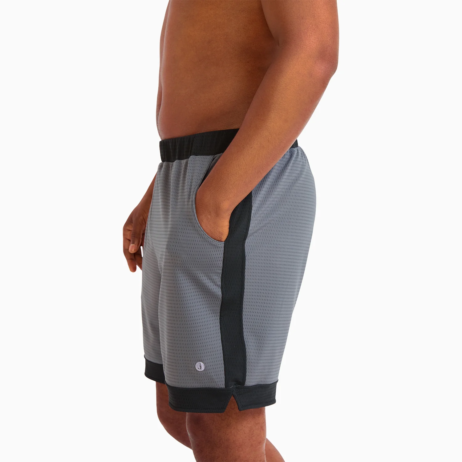 Gray/Black SoftStretch Basketball Shorts - Image 3