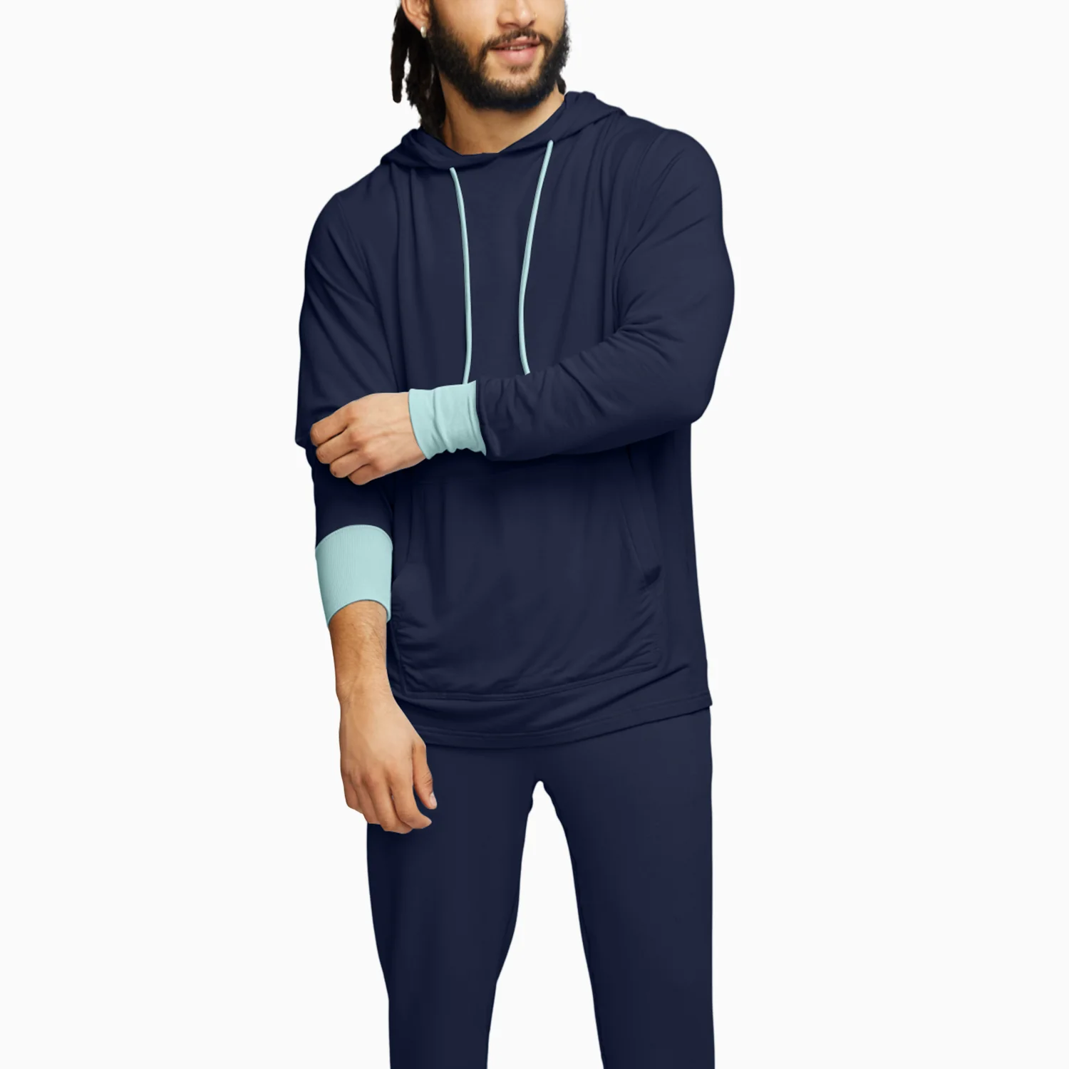Navy/Mint House Hoodie - Image 4